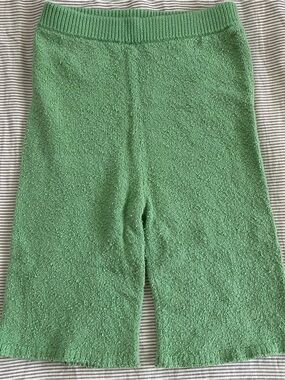 Misha And Puff Green Organic Cotton Knit Shorts Kids 9-10